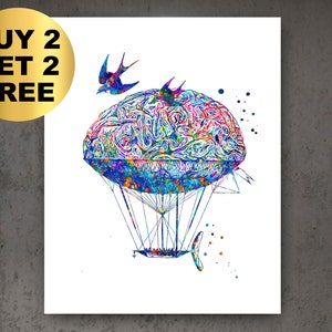 Neurology Abstract Art, Anatomical Brain Art, Psychologist Gift, Psychiatry Art, Medical Poster, Doctor Office Decor, Neurologist Gift