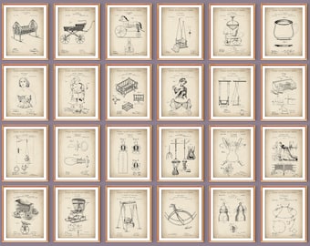 24 Babysitter Patent Art Nursery Blueprint Baby Carriage Scheme Baby Pacifier Patent Baby Room Decor Nanny Gift Nursemaid Gift Childminder