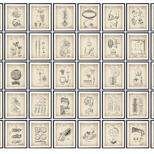 40 Sports Patent Art Trainer Gift Baseball Blueprint Basketball Patent Soccer Patent Hockey Patent Wall Decor Fitness Center Decor