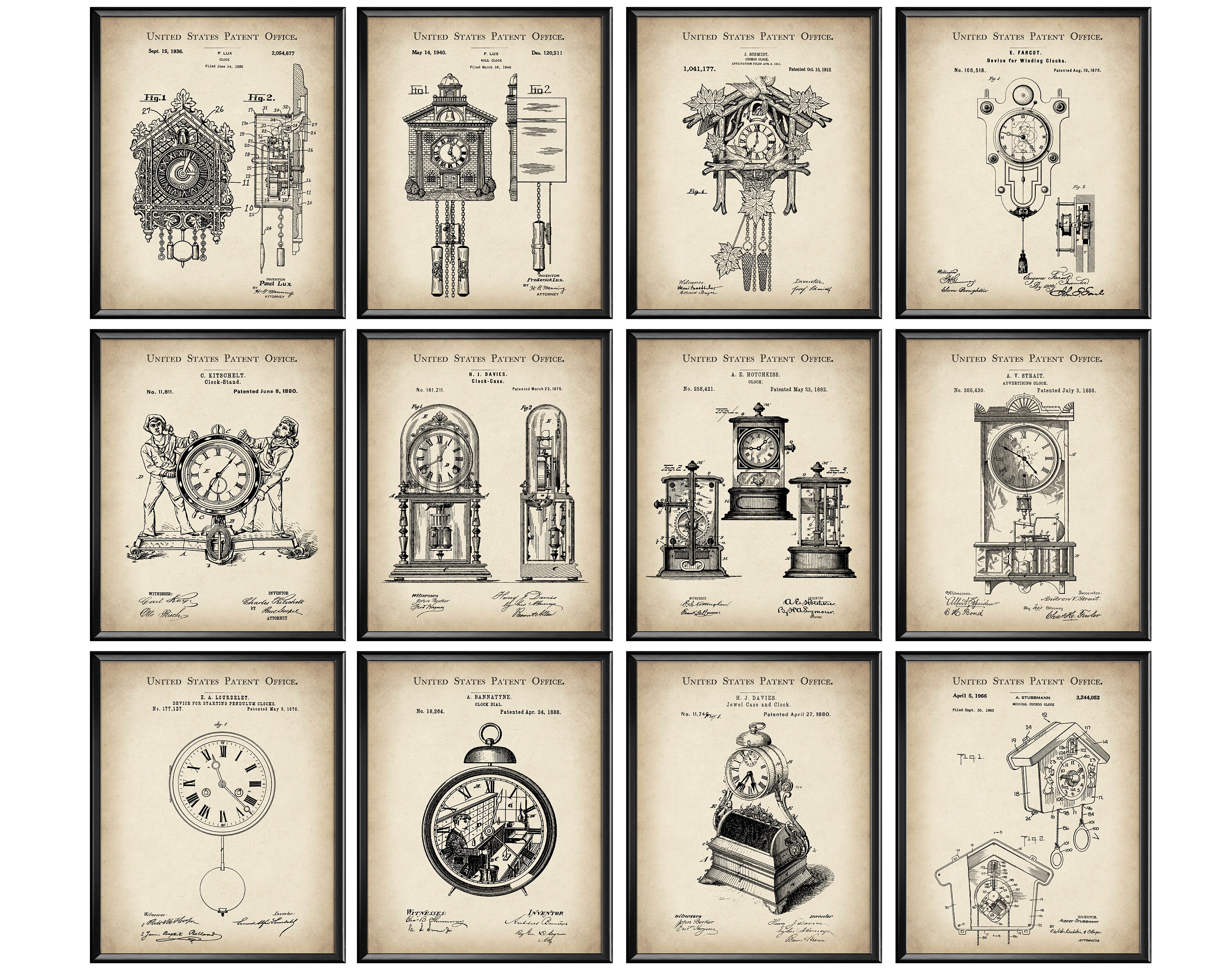 12 Cuckoo Clock Patent Art Alarm Clock Patent Striking Clock