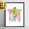 Digestive System Art Floral Anatomy Art Watercolor Decor Medical Poster ...