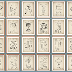 24 Football Patent Posters Sport Blueprint Football Player Equipment Art Football Fan Gift Game Room Art Sporting Wall Decor
