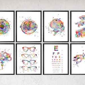 Optometrist kantoorinrichting, oog anatomie kunst, oogheelkunde poster, medische kunst, visie kunst, cadeau arts, oogarts cadeau, oogkliniek kunst