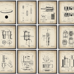 12 Sausage Making Patent Art Bratwurst Blueprint Sausage Stuffers Equipment Scheme Art Cooking Patent Cuisine Art Chef Gift Cook Gift