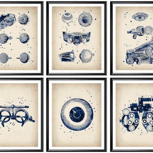 6 Oculist Gift Optician Gift Optometrist Gift Eye Anatomy Art Ophthalmology Art Refractor Art Trial Frame Art Medical Artwork Eye Clinic Art