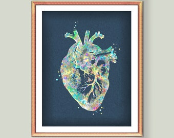 Doctor Gift Cardiologist Gift Human Heart Anatomy Art Medical Art Anatomical Organ Poster Nurse Gift Medical School Graduate