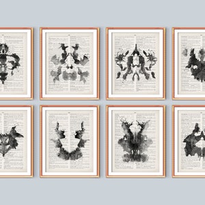 Antique Rorschach Blots Test Psychiatric Poster Psychologist Gift Dictionary Art Medical Art Psychologist Office Decor Med School Wall Art