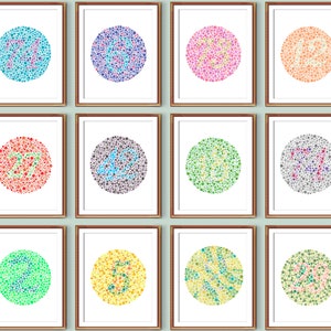 Ishihara Aquarell Test Optometrie Kunst Augendiagnostik Sehtest Optiker Geschenk Medizinische Kunst Augenarzt Geschenk Optometriker Geschenk