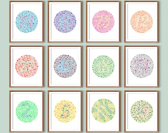 Ishihara Watercolor Test Optometry Art Eye Diagnostics Vision Test Optician Gift Medical Art Ophthalmologist Gift Optometrist Gift