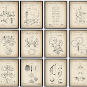 12 Optometrist Gift Vintage Optometry Equipment Patent Art Medical Blueprint Refractor Scheme Art Ophthalmic Device Poster Eye Clinic Decor