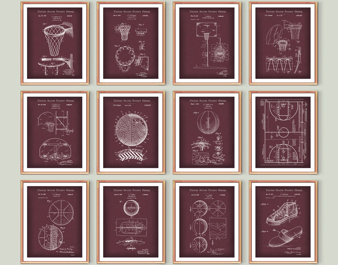 Basketball Set 12 of Patent Art Sport Patent Goal Patent Ball Patent ...