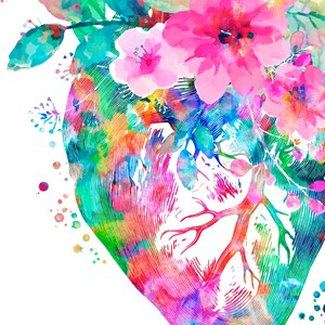 Watercolor Anatomy Art Set 8 Medical Art Floral Organs Poster ...