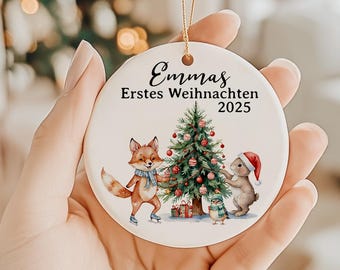Personalized Christmas ornaments, My first Christmas 2024, Christmas bauble with name, Baby Christmas tree decorations, Family Christmas decorations