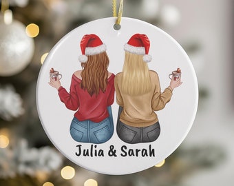 Personalized Christmas ornament, best friends tree decoration, Christmas bauble with name, Christmas tree decoration girlfriend, Christmas decoration