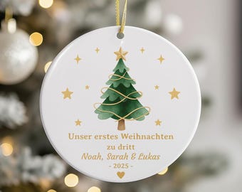 Personalized Christmas ornaments, First Christmas as a family 2025, Baby Christmas tree decorations, Christmas bauble name, Christmas decorations family