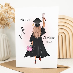 Bachelor Master Abitur 2025 Karte Abschluss Geschenk Personalisiert Name Absolventin Doktor Glückwunschkarte Abschlusskarte Abi
