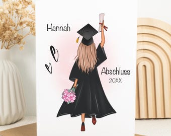 Bachelor Master Abitur 2025 Card Graduation Gift Personalized Name Graduate Doctor Congratulations Card Graduation Card Abi