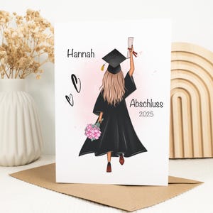 Bachelor Master Abitur 2025 Card Graduation Gift Personalized Name Graduate Doctor Congratulations Card Graduation Card Abi