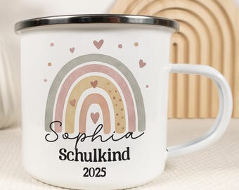 Schoolchild mug for girls, school enrollment gift personalized with name for the start of school and first day of school 2025, school enrollment gift