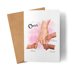 Oma kaart verjaardag gepersonaliseerd voor oma kleinzoon kleindochter baby cadeau kinderen oma cadeau Moederdag verjaardagskaart