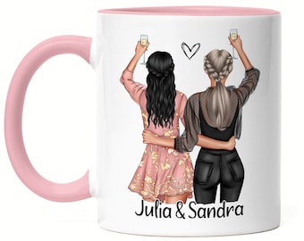 Tasse Petite amie, Cadeau Meilleur Ami, Tasse Personnalisée, Coupe Meilleur Ami, Coupe Personnalisée, Tasse Meilleure Amie Coupe Rose