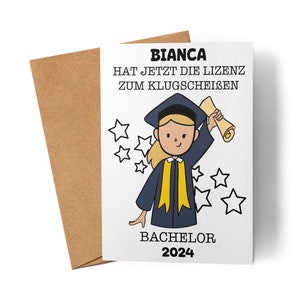 Bachelor Card Personalized Woman Bachelor Gift Graduation Graduation Congratulations Card Graduation Decoration Exam