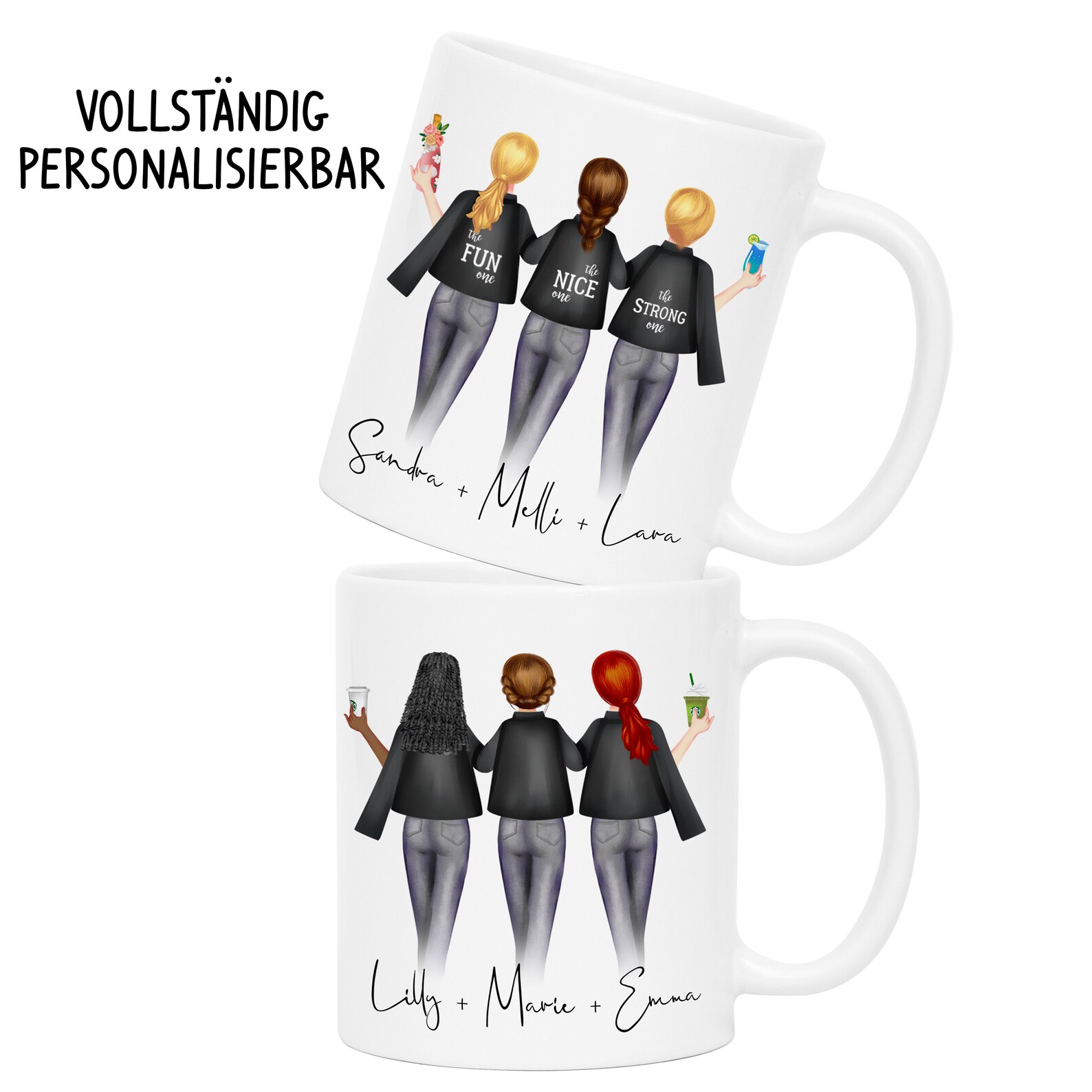 Personalisiertes T-Shirt Für 3 Freundinnen – Matching Outfit Als Geschenk