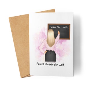 Lehrerin Karte Personalisiert Abschluss Geschenk Abschiedskarte Grundschule Klassenlehrerin Beste Lehrerin Abschied Danke Grußkarte
