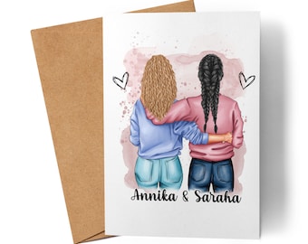 Beste Freundin Karte Personalisiert Beste Freundin Geschenke Freundinnen Geschenk Beste Friends Geschenk Geburtstagskarte BFF