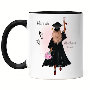 Abschluss 2025 Tasse Schwarz Bachelor Master Absolventin, Abitur 2026 Geschenk, Tasse Master, Geschenk Bachelor Abschluss, Schulabschluss