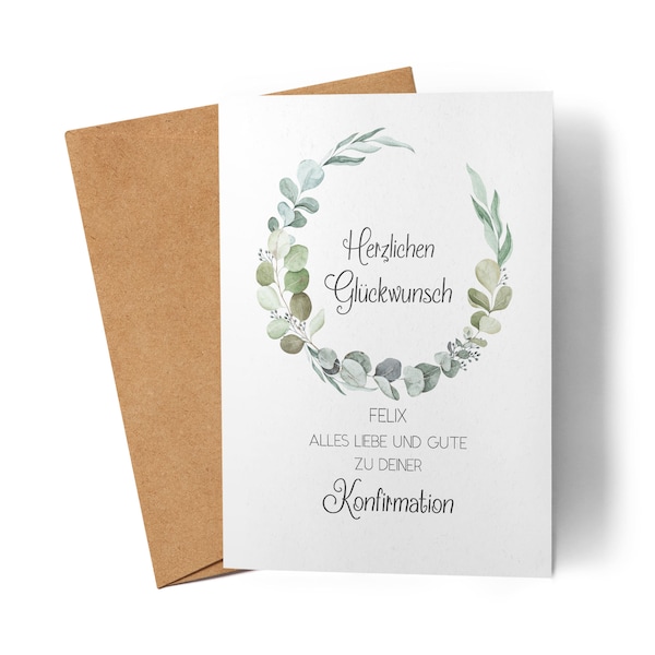 Karte Konfirmation Junge Mädchen Konfirmationskarte Personalisiert Geldgeschenk Glückwunschkarte Sprüche Gratulation zur Konfirmation