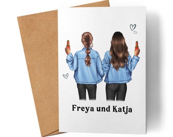 Beste Freundin Karte Personalisiert Beste Freundin Geschenke BFF Freundinnen Geschenk Beste Friends Geschenk Geburtstagskarte