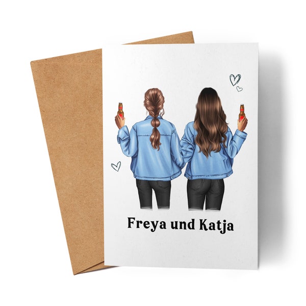 Beste Freundin Karte Personalisiert Beste Freundin Geschenke BFF Freundinnen Geschenk Beste Friends Geschenk Geburtstagskarte