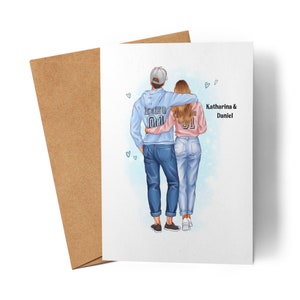 Paarkaart Zwart Gepersonaliseerde Cadeaus voor Partnerparen Vriend Vriendin Valentijnsdag Verjaardag Verjaardag Wenskaart