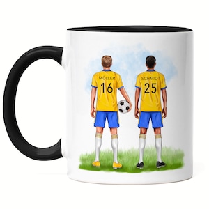 Best Football Friends Mug Black Personalized with Name Club Footballer Gift Football Fan Coach Football Coach Football Mug