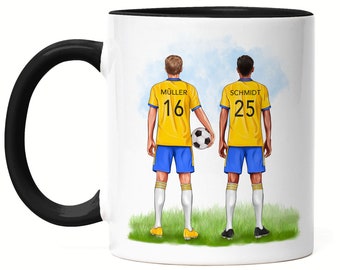 Beste Fußball Freunde Tasse Schwarz Personalisiert mit Namen Verein Fußballer Geschenk Fußballfan Trainer Fußballtrainer Fussball Tasse