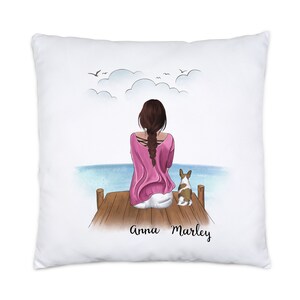 Hundemama Kissen inkl. Füllung Personalisiert Hundebesitzer Geschenk Hundeliebhaber Hunde Dog Mom Hundefan Hundemotiv Individuell Herrchen