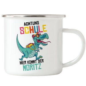 Cup Enamel School Enrollment Dinosaur School Start Gift Drinking Cup Enamel Name Personalized Desired Name Schoolchild Dino Boys