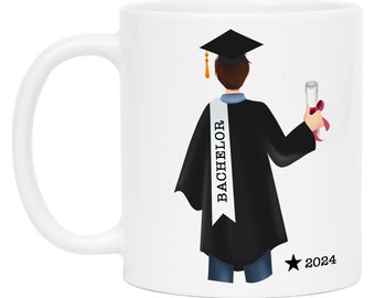 Tasse Abschluss 2024 Bachelor Master Absolvent Geschenk Personalisiert Graduierung Doktor Lehrer Kaffeetasse Mann Herren Personalisieren