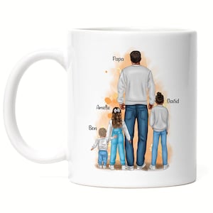 Regalo del Día del Padre Taza de Padre e Hijo Personalizada con Nombre Día del Padre Hijo Hija Bebé Regalo Mejor Papá Abuelo Taza Individual
