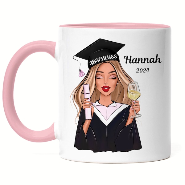 Coupe d'obtention du diplôme 2024 Bachelor Master Graduate, Graduation 2024 Cadeau, Cup Master, Gift Bachelor Graduation, School Graduation, Rose