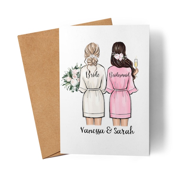 Tarjeta de dama de honor Preguntas de dama de honor personalizadas Pregunta de novia Regalo de agradecimiento para novias Damas de honor y despedida de soltera Tarjetas de felicitación