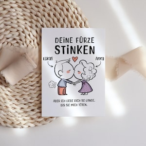 Karte Valentinstag, Personalisierte Valentinstagskarte für Ihn, Lustige Karte für Paare zum Jahrestag & Valentinstag oder Geburtstag