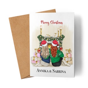 Weihnachtskarte Freundinnen Frohe Weihnachten Karte Personalisiert Grußkarte Faltkarte Beste Freundin Geschenkkarte Weihnachtsgrüße