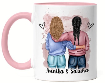 Tasse meilleur ami rose, tasse petite amie, tasse meilleur ami tasse, meilleur ami cadeau, tasse personnalisée, tasse personnalisée