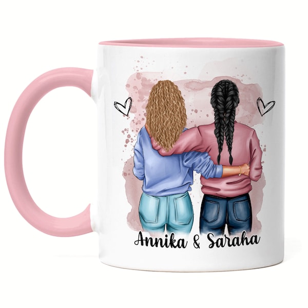 Tasse meilleur ami rose, tasse petite amie, tasse meilleur ami tasse, meilleur ami cadeau, tasse personnalisée, tasse personnalisée