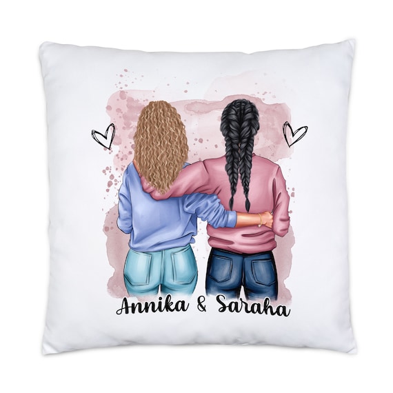 Best Friends Almohada Personalizada 40 x 40 cm incl. Nombre de relleno Mejor Amigo Novia Regalo Hermana Regalo Etsy Espana