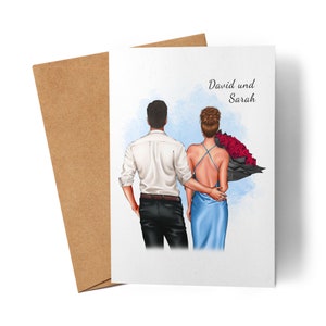 Paar Karte zum Valentinstag Personalisiert Namen für Ihn Sie Jahrestag Geschenk Pärchen Freund Freundin Valentinstagsgeschenk Couple