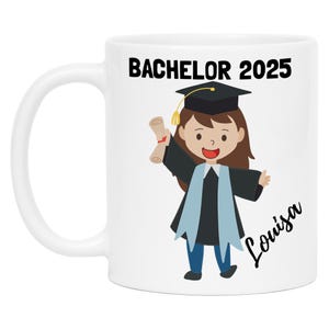 Tasse Bachelor Personalisierbar Name Haarfarbe Abschluss Absolventin Geschenk Personalisiert Graduierung Kaffeetasse Frauen Damen 2025
