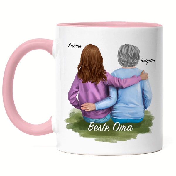 Grandma Cup Pink Personalized Grandma & Granddaughter Special Grandma Gift Mother's Day Christmas Birthday Gift Best Grandma Saying